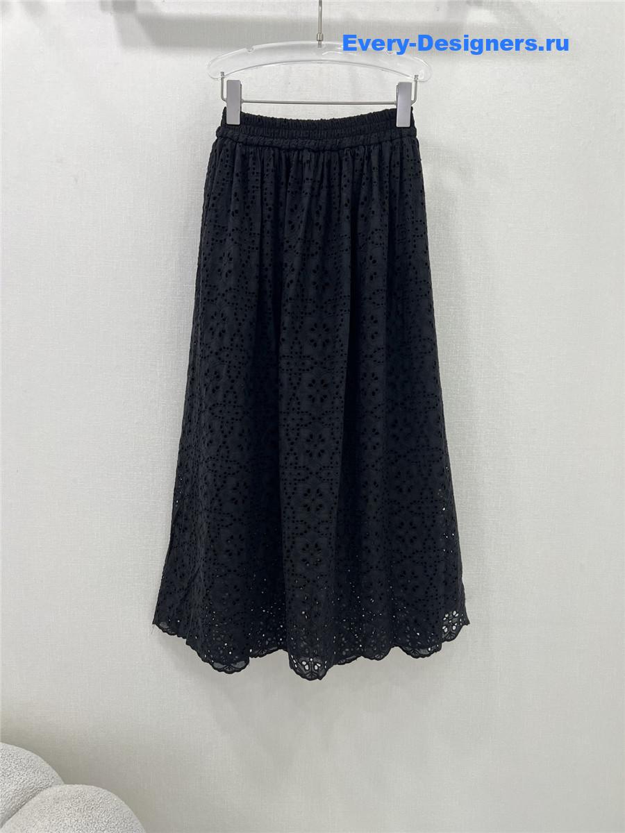 Va1e*ntin0 lace midi skirt in black