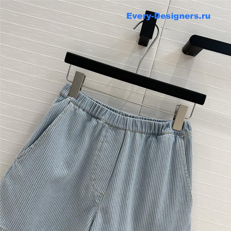 Miu Miu Striped Denim Shorts