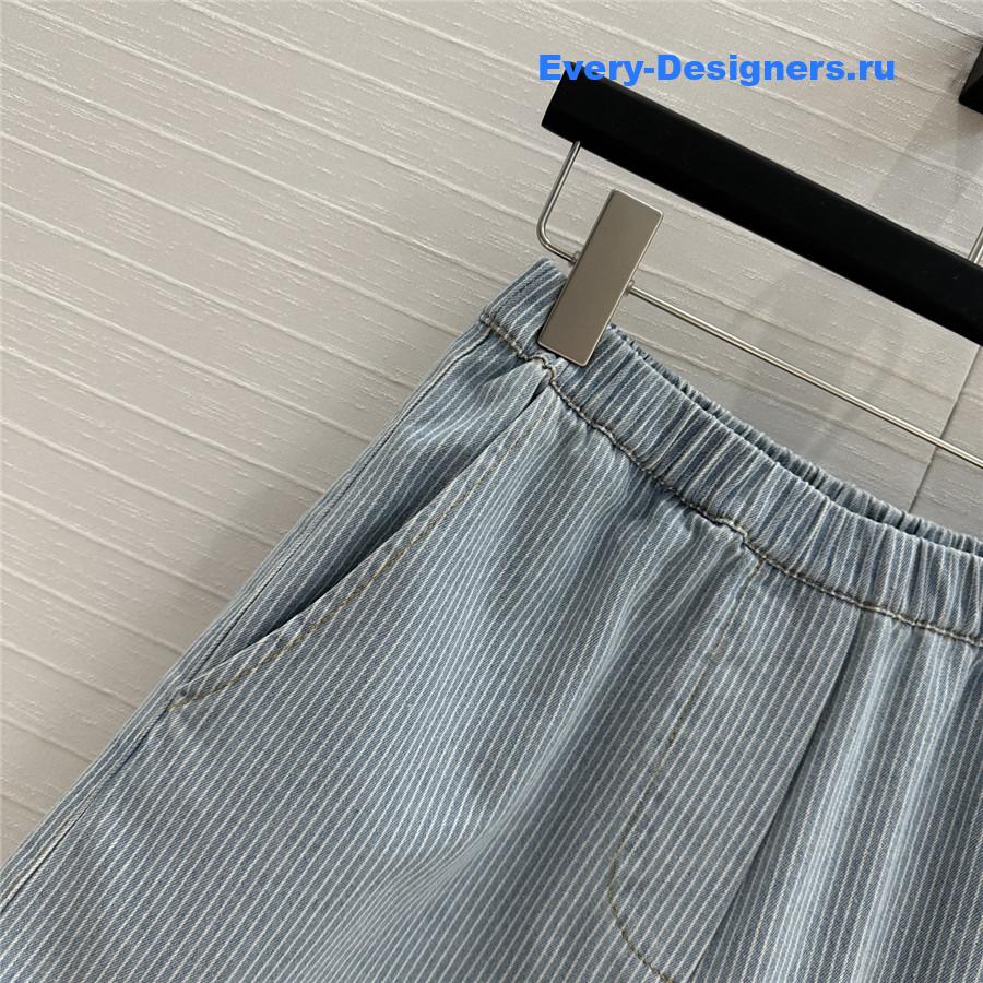 Miu Miu Striped Denim Shorts