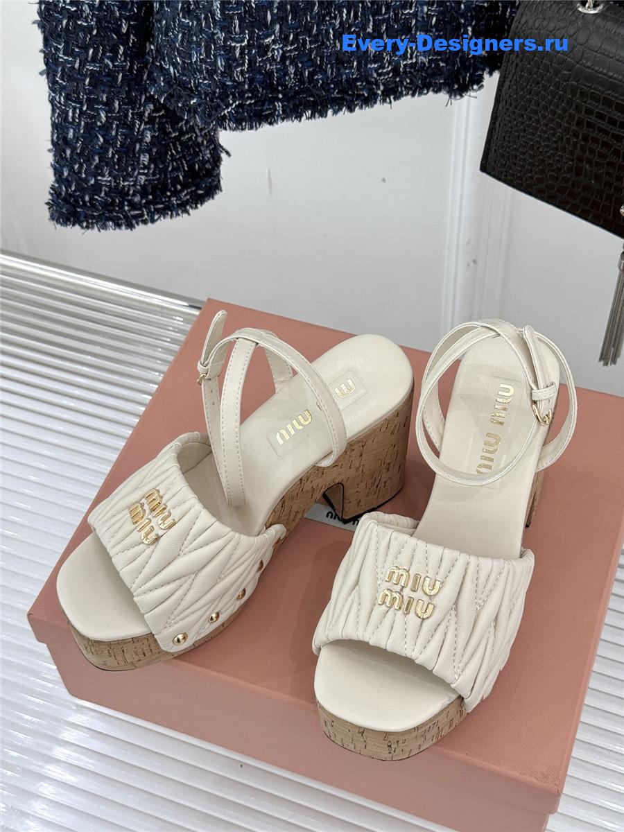 Miu Miu Quilted Platform Sandals