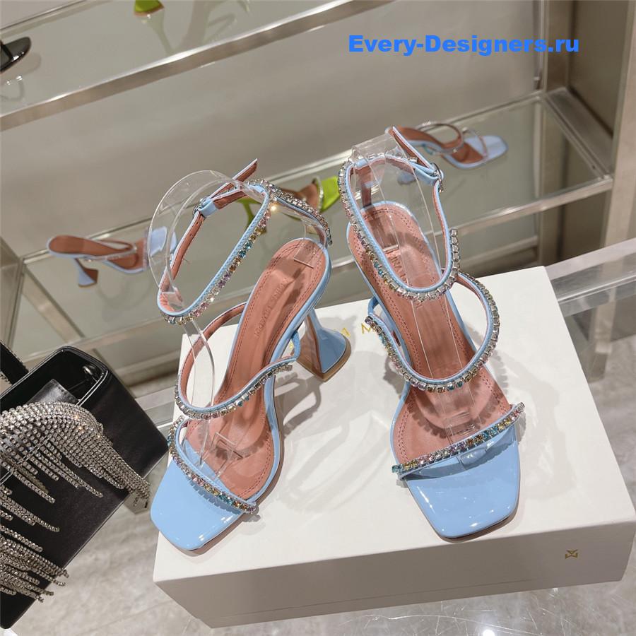 Amina Muaddi Gilda Sandals In Purple