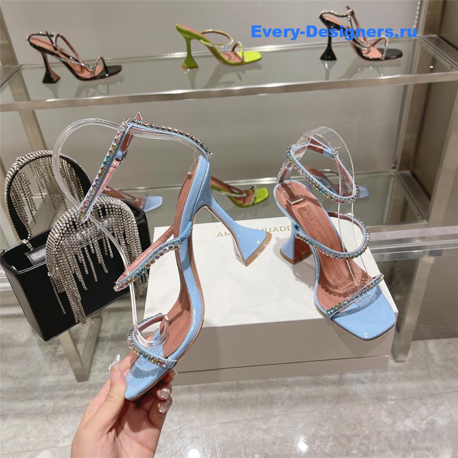 Amina Muaddi Gilda Sandals In Purple