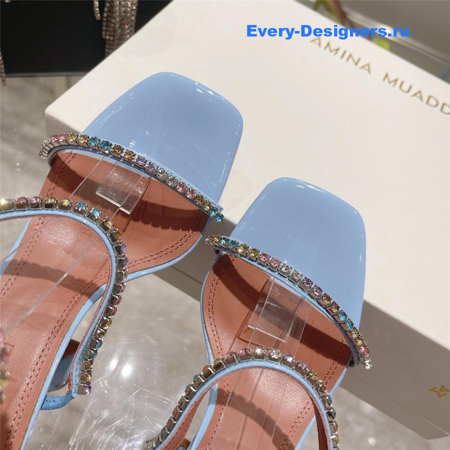 Amina Muaddi Gilda Sandals In Purple