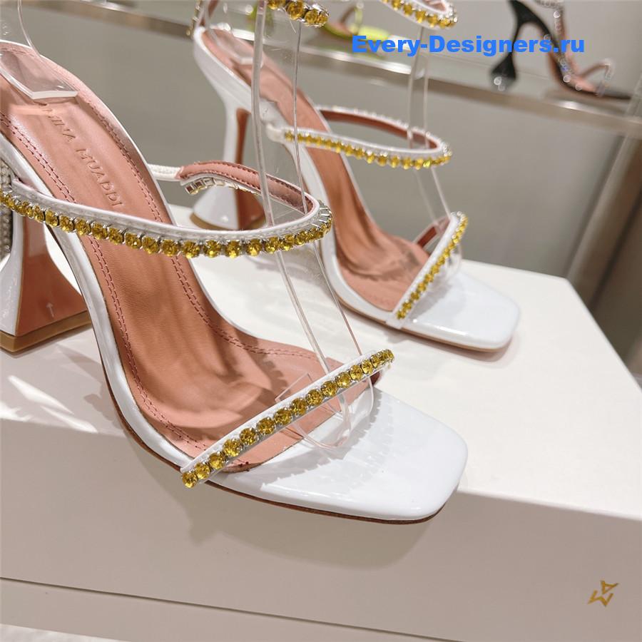 Amina Muaddi Gilda Sandals In White