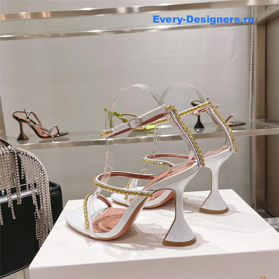 Amina Muaddi Gilda Sandals In White