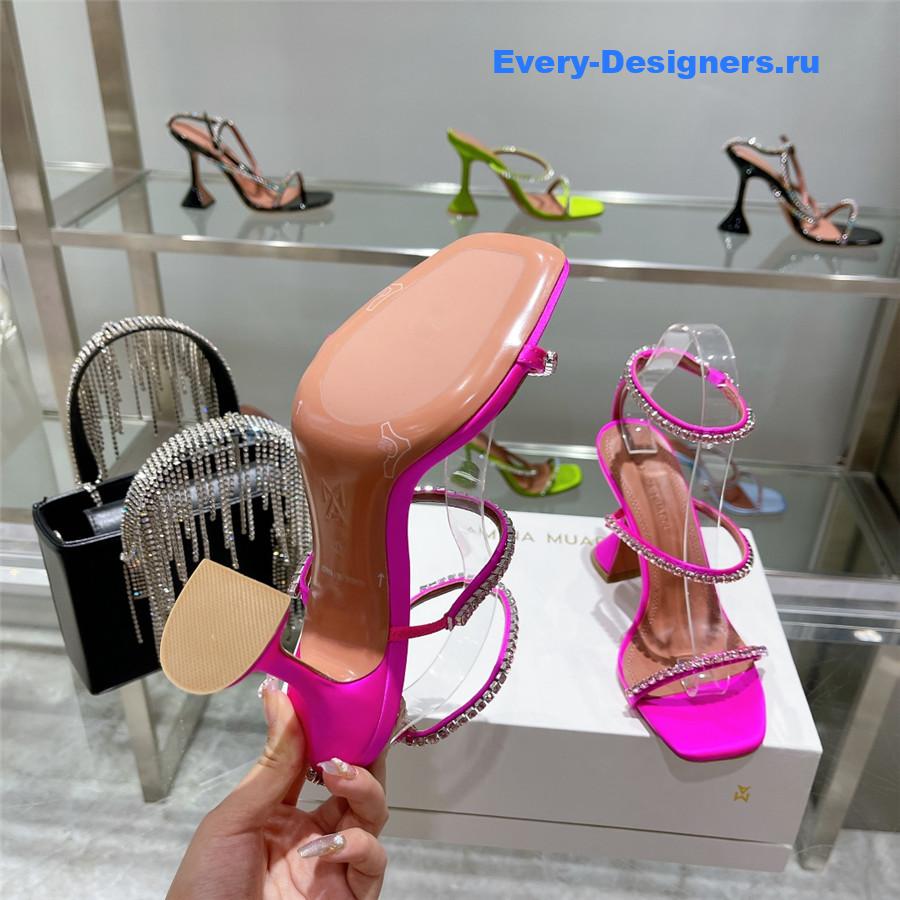 Amina Muaddi Gilda Sandals In Fuchsia