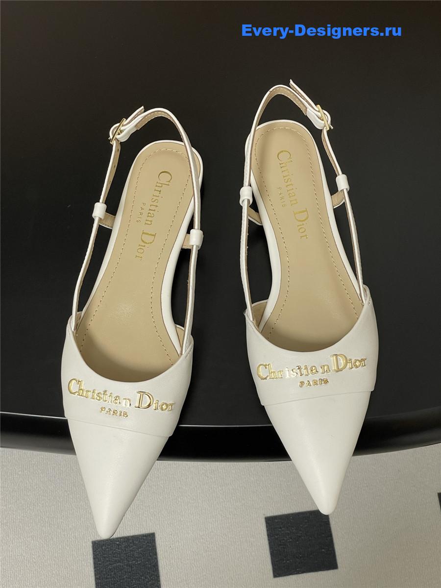 D10r white slingback flats