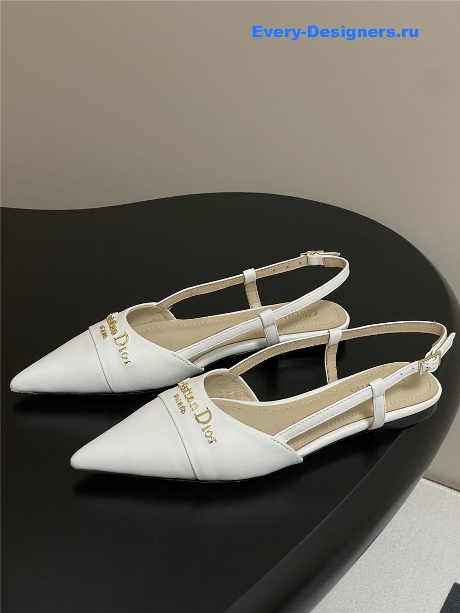 D10r white slingback flats