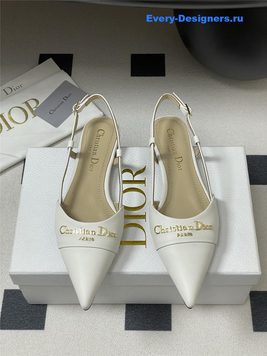 D10r white slingback flats