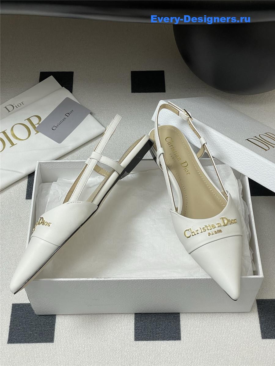 D10r white slingback flats