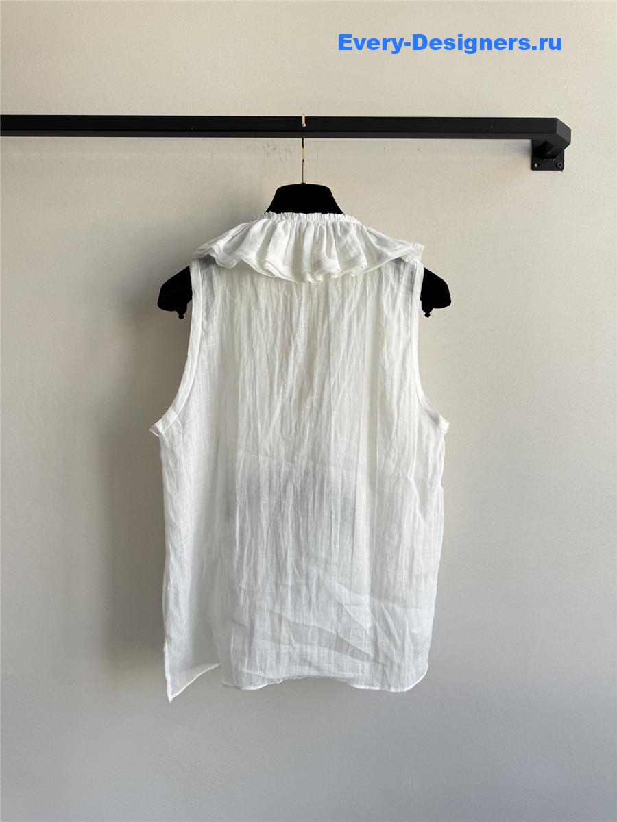 Ch**el beaded bow v-neck top