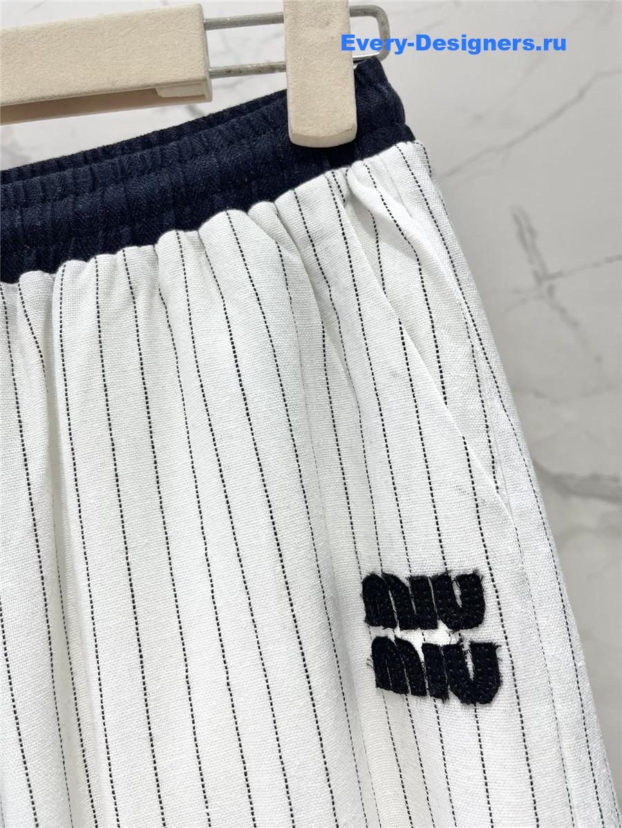 Miu Miu Logo Stripe Trousers