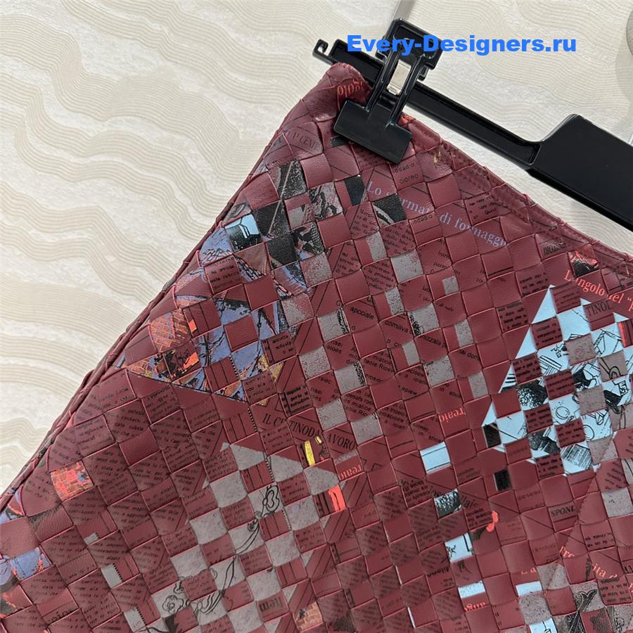 b0tt*ga Ven*ta graffiti woven leather skirt