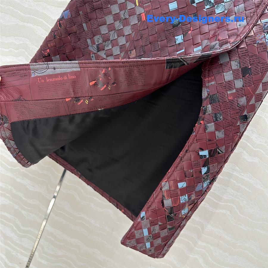 b0tt*ga Ven*ta graffiti woven leather skirt