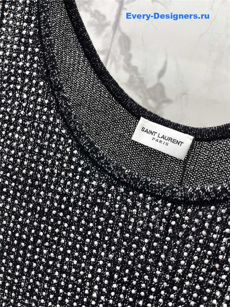 Sa1nt Lau*nt sequined silk knit vest