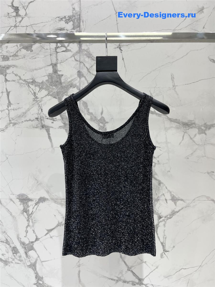 Sa1nt Lau*nt sequined silk knit vest