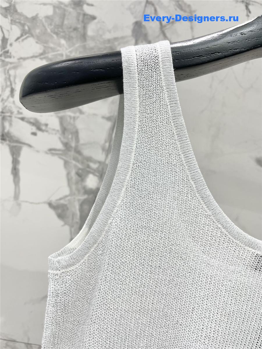 Sa1nt Lau*nt white sequined vest