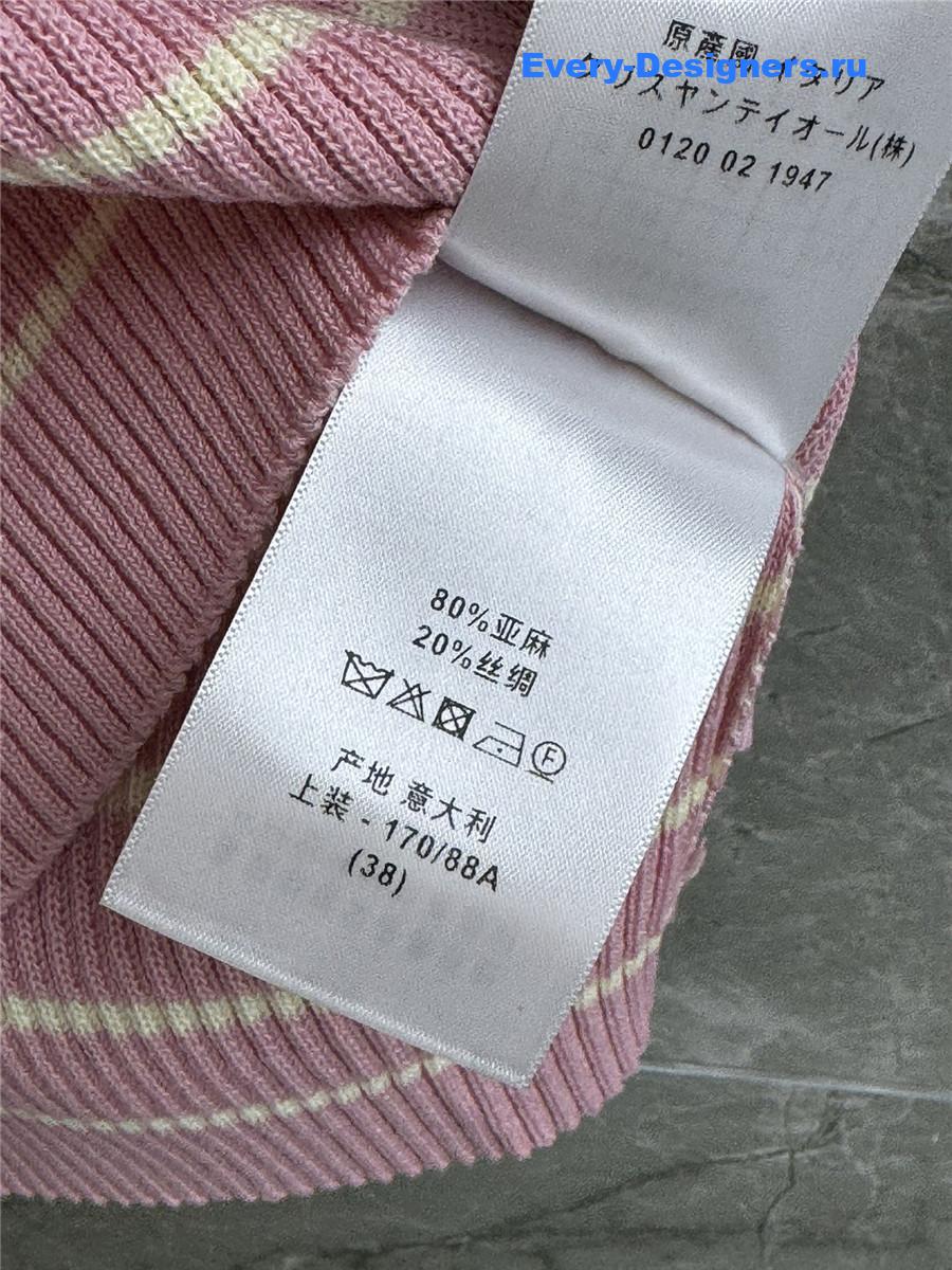 D10r pink striped knit top