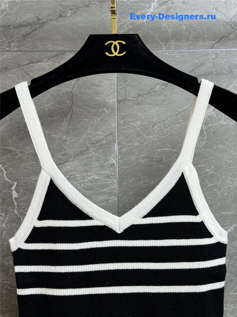 Ch**el black striped camisole vest