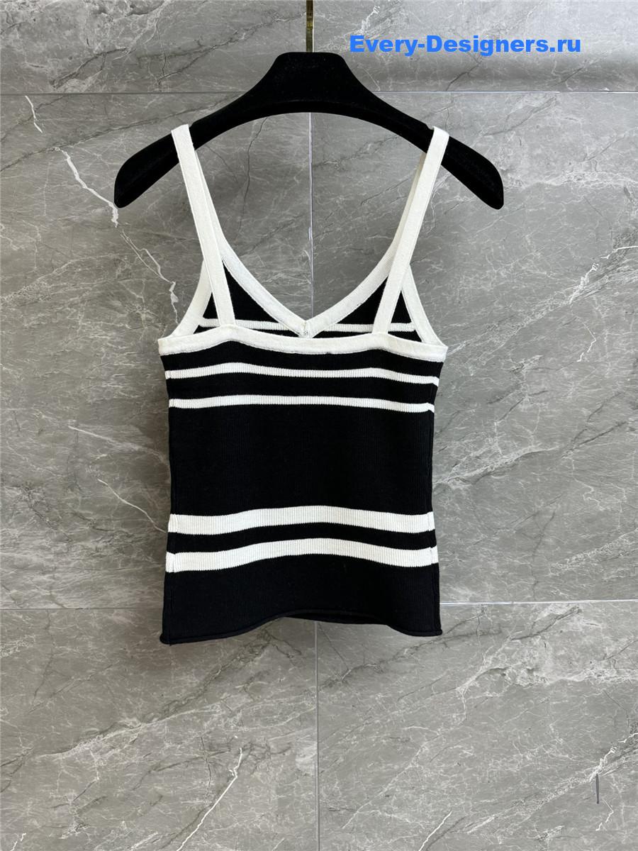 Ch**el black striped camisole vest