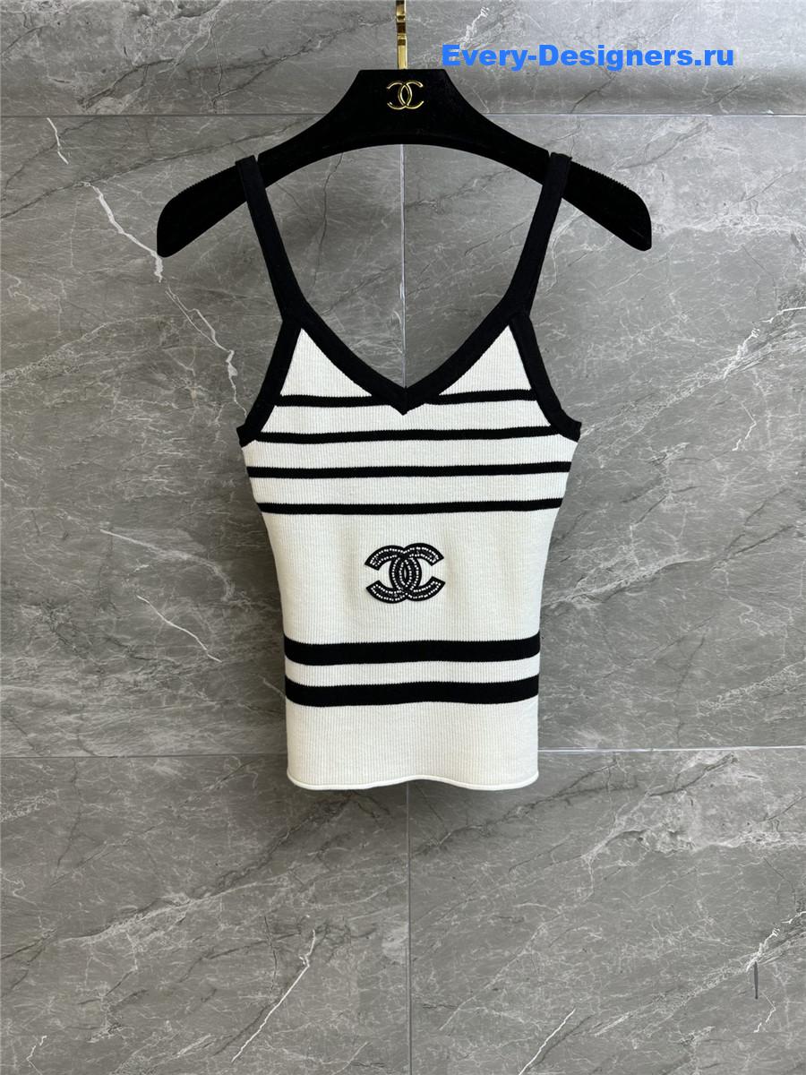 Ch**el white striped camisole vest