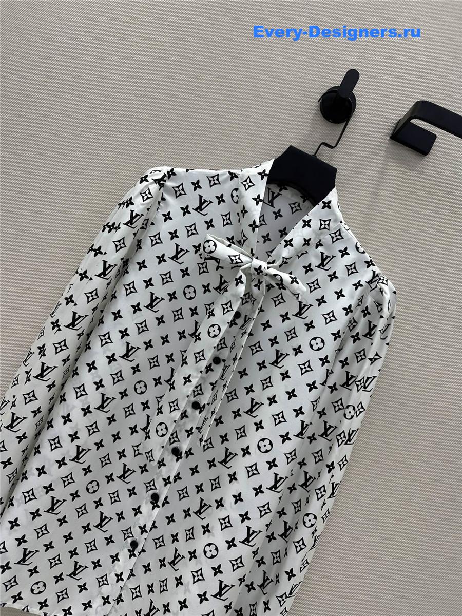 l0vis Vvtt0n monogram silk shirt in white