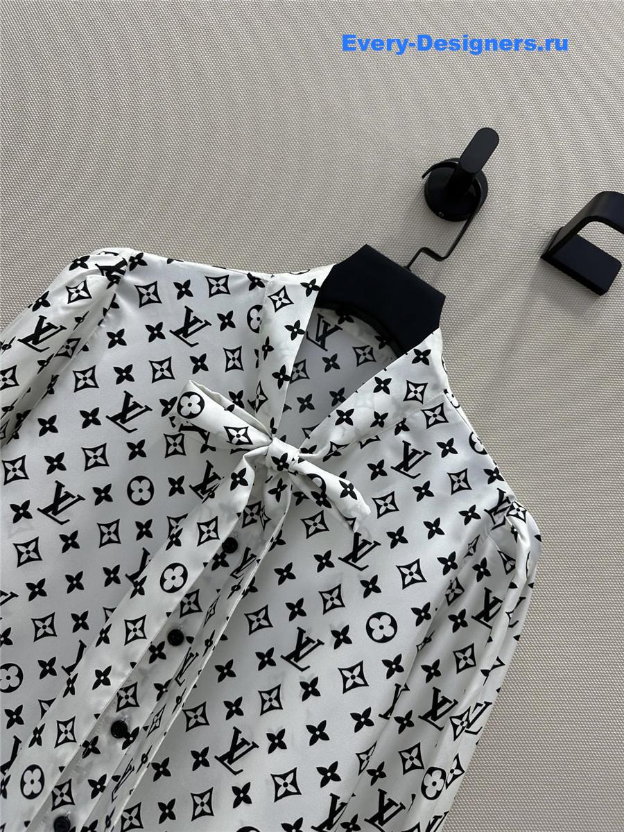 l0vis Vvtt0n monogram silk shirt in white