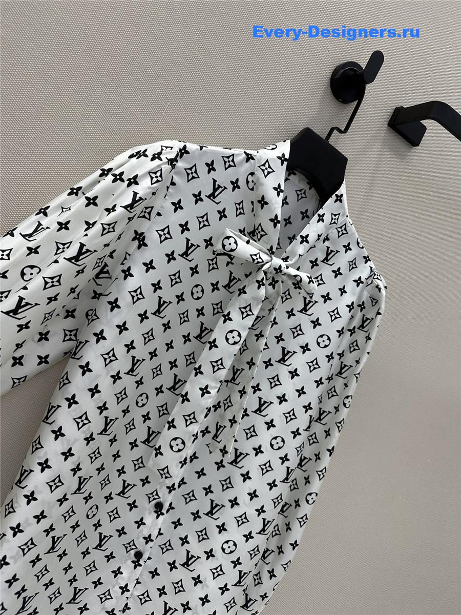 l0vis Vvtt0n monogram silk shirt in white