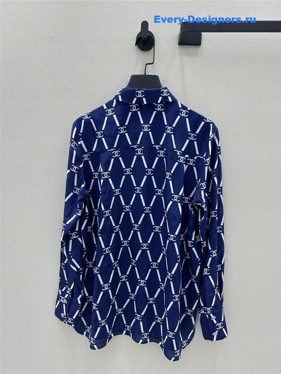 Ch**el blue silk shirt