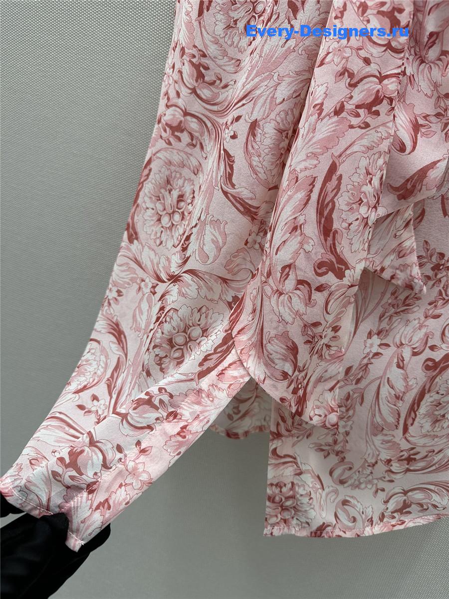 Va1e*ntin0 pink leopard silk top