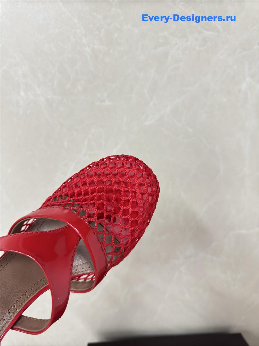 Alaïa Red Fishnet Pumps