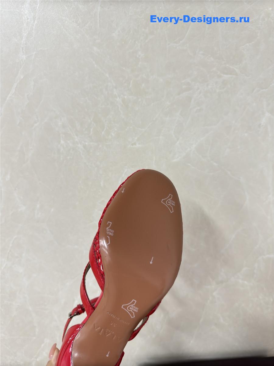 Alaïa Red Fishnet Pumps