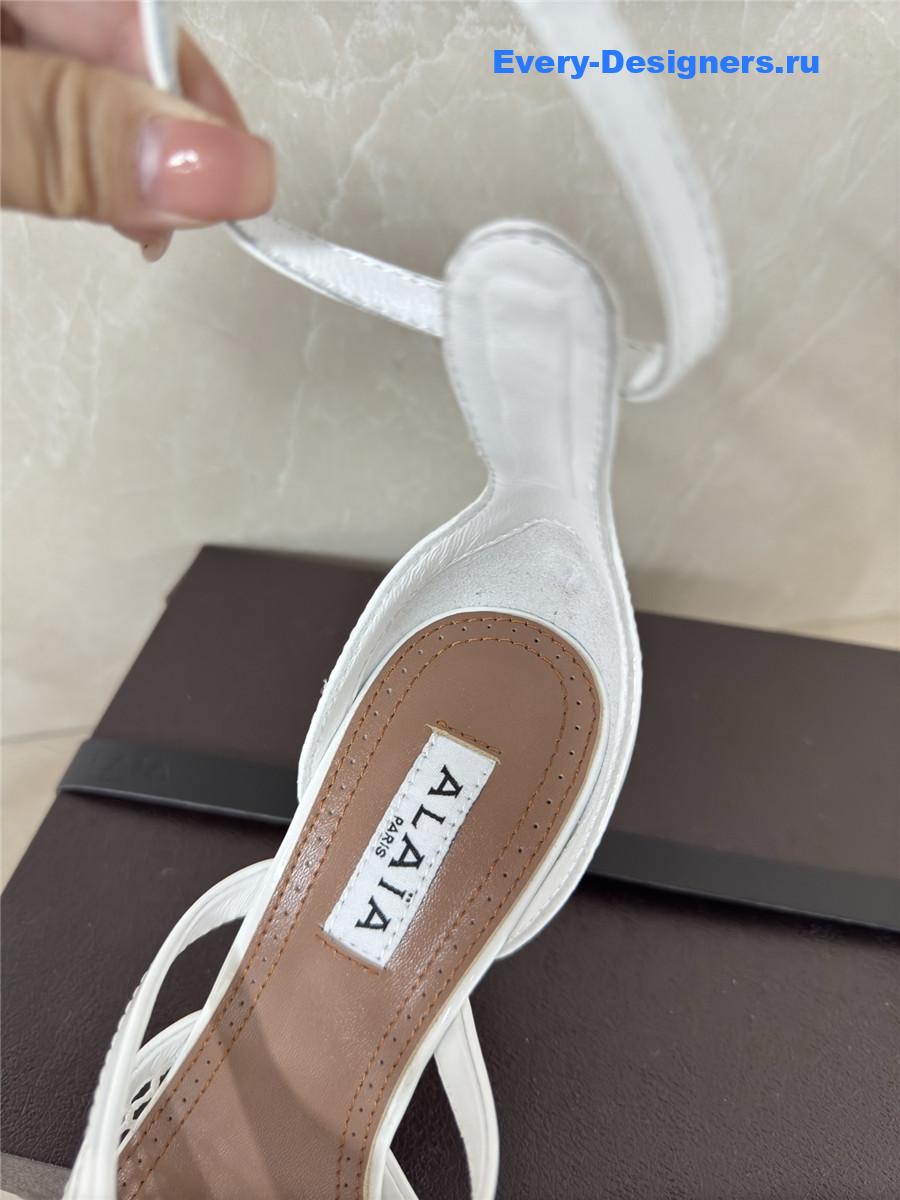 Alaïa White Fishnet Pumps