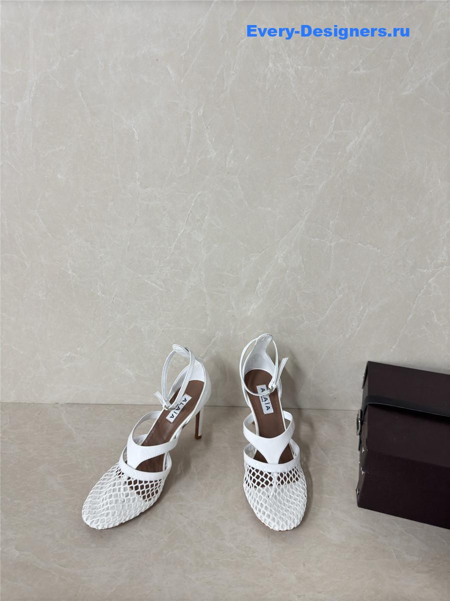 Alaïa White Fishnet Pumps