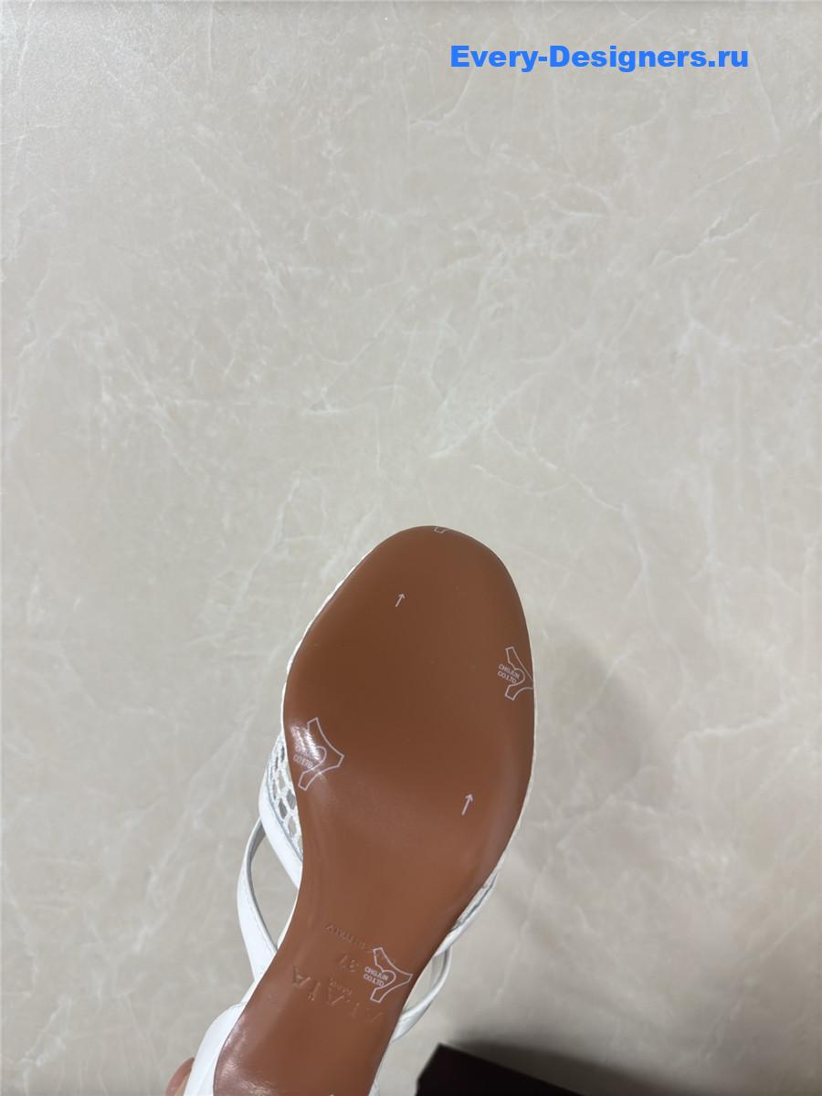 Alaïa White Fishnet Pumps