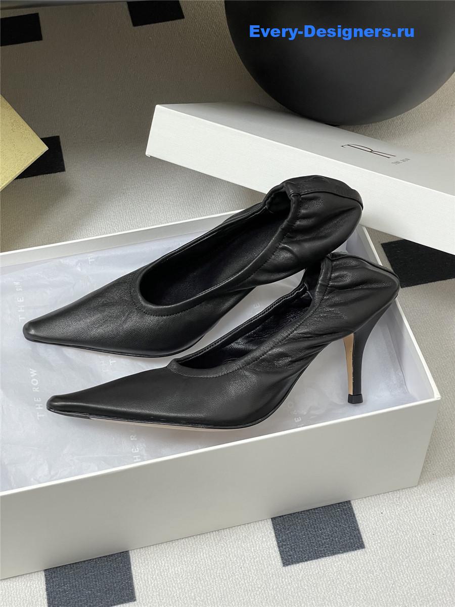 The R0w liisa black leather pumps