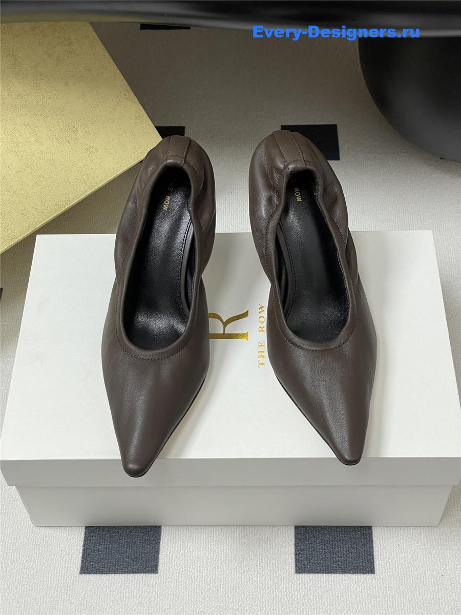 The R0w liisa brown leather pumps