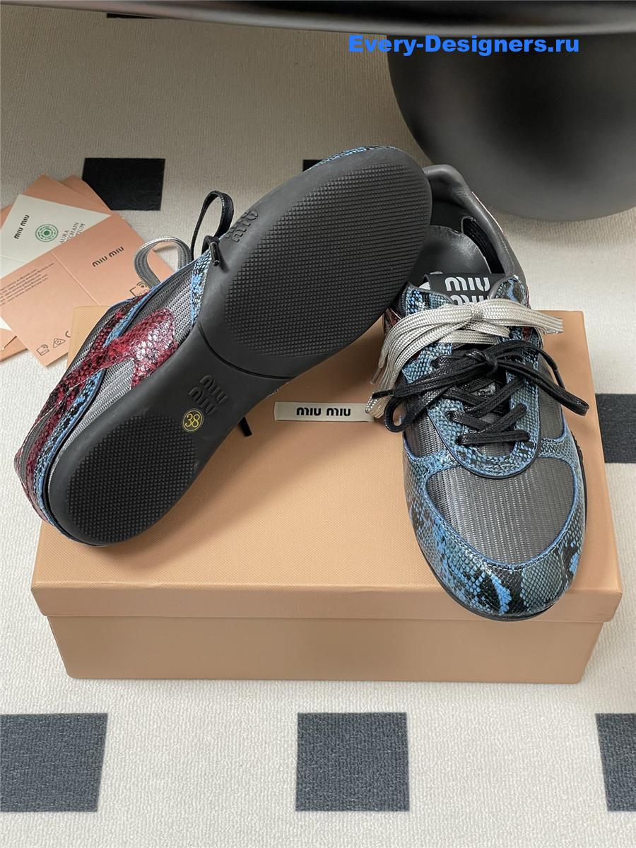 Miu Miu Blue Snakeskin Sneakers