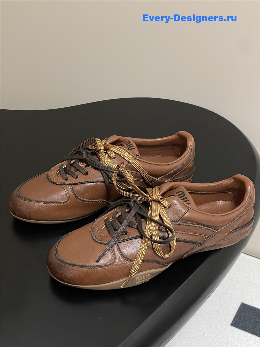 Miu Miu Brown Mary Jane Sneakers