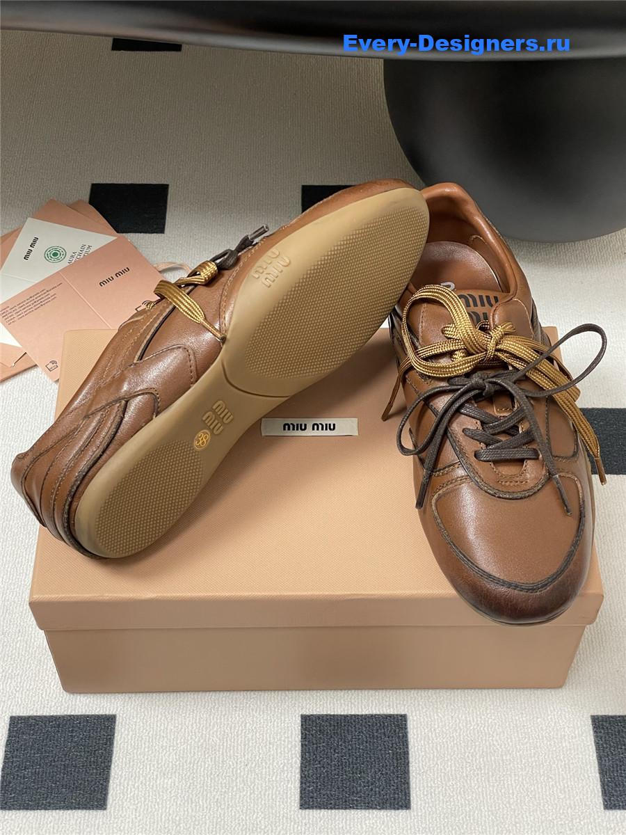 Miu Miu Brown Mary Jane Sneakers