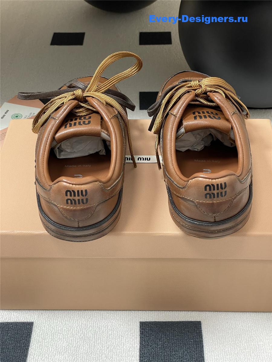 Miu Miu Brown Mary Jane Sneakers