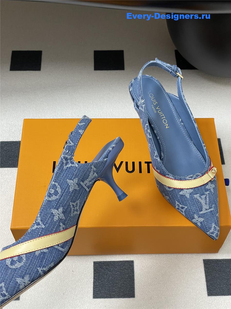 l0vis Vvtt0n monogram denim slingbacks