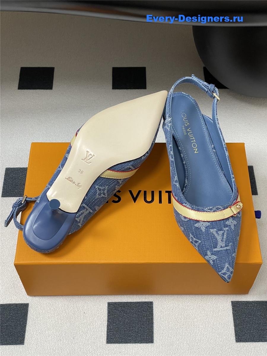 l0vis Vvtt0n monogram denim slingbacks