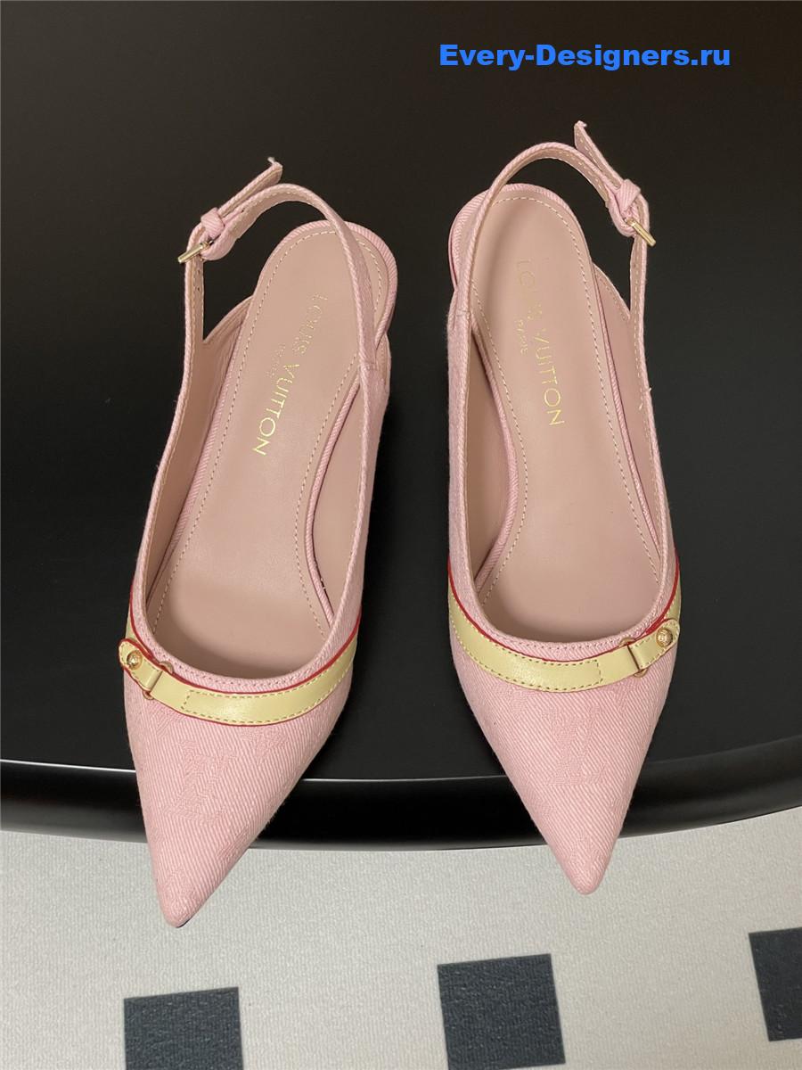 l0vis Vvtt0n pink denim slingbacks