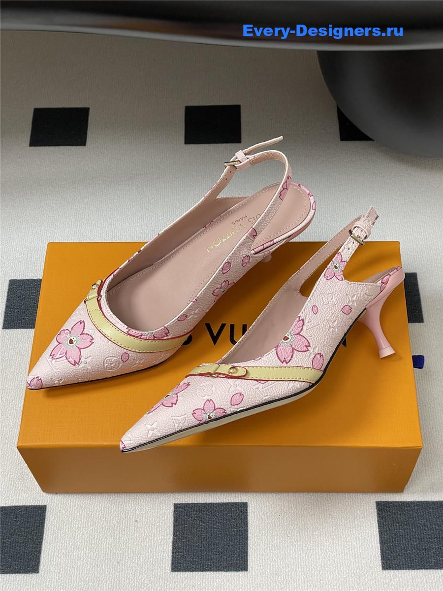 l0vis Vvtt0n pink sakura slingbacks