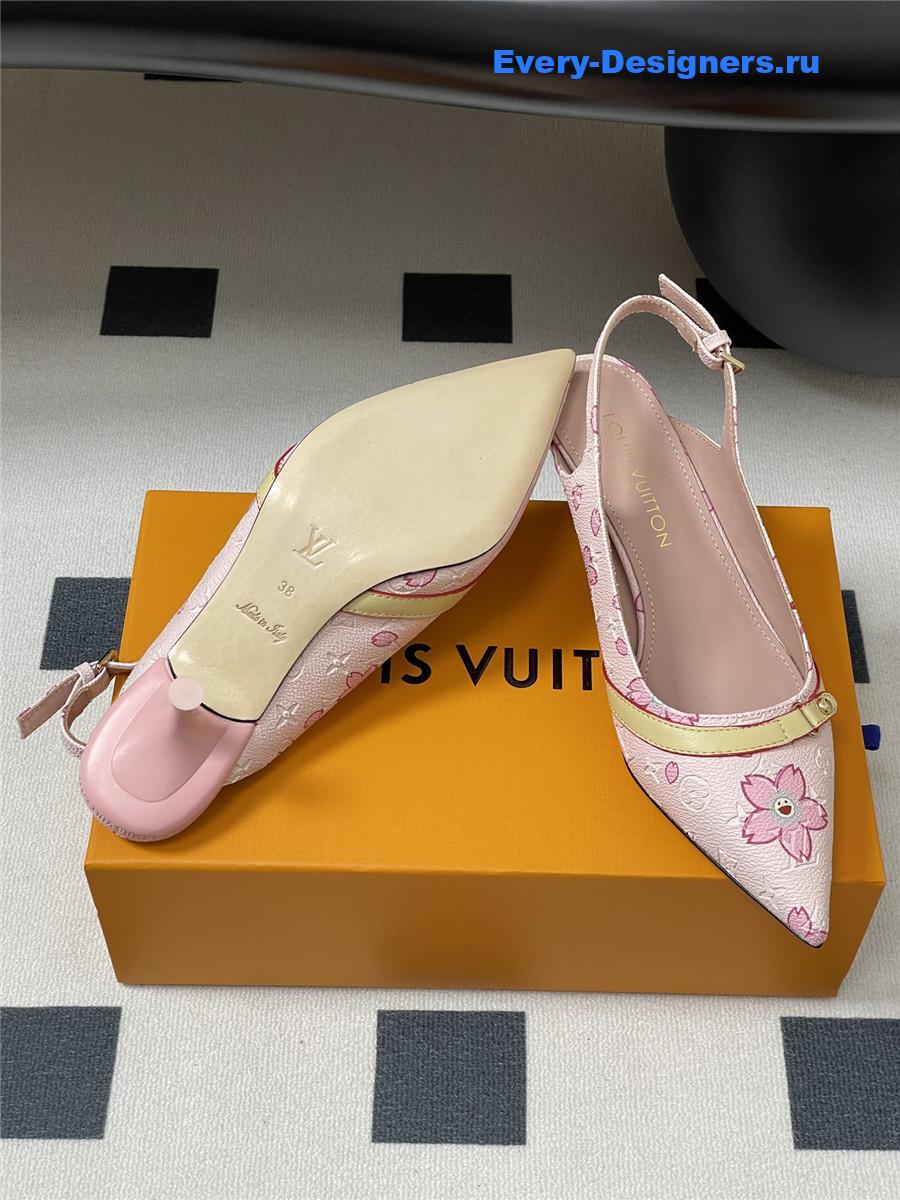 l0vis Vvtt0n pink sakura slingbacks
