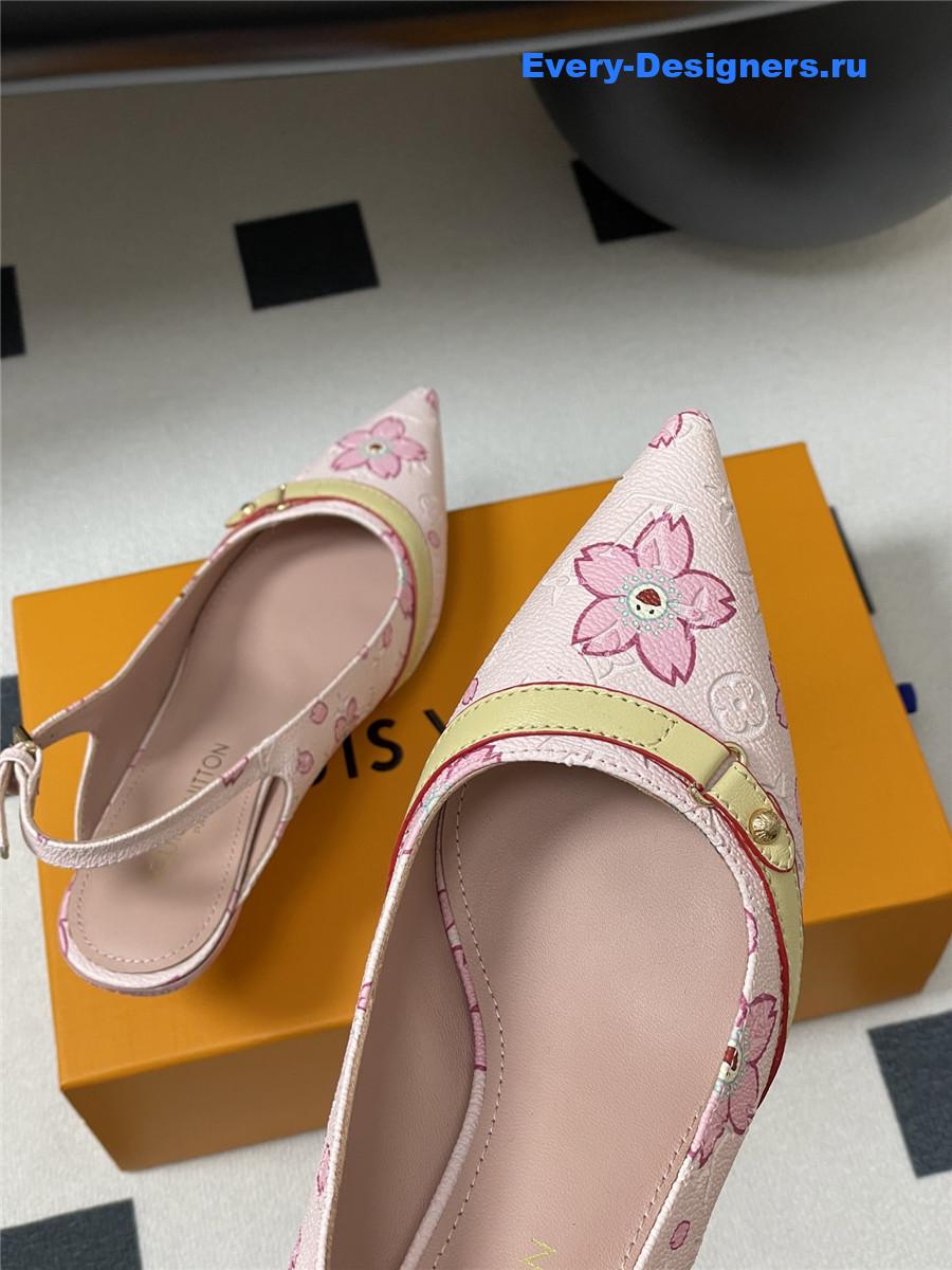 l0vis Vvtt0n pink sakura slingbacks