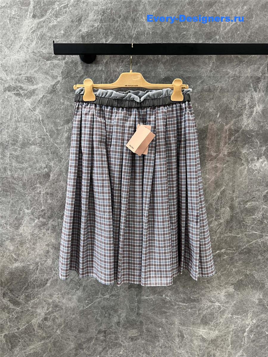 Miu Miu Checked Cord Skirt