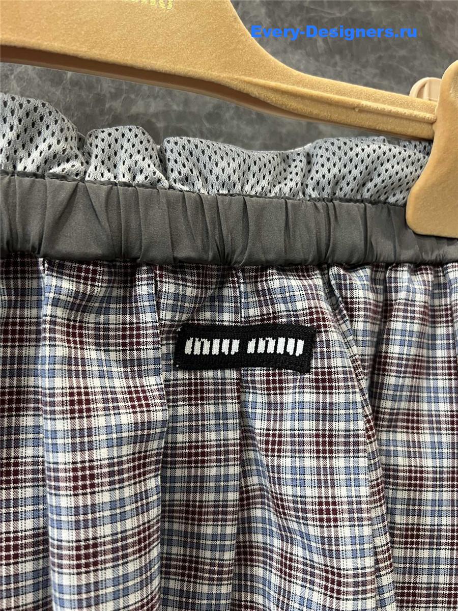 Miu Miu Checked Cord Skirt
