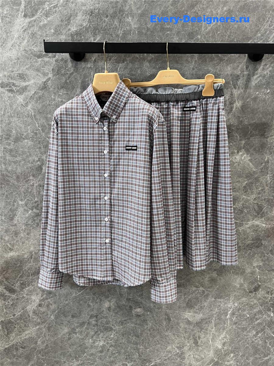 Miu Miu Checked Cord Skirt